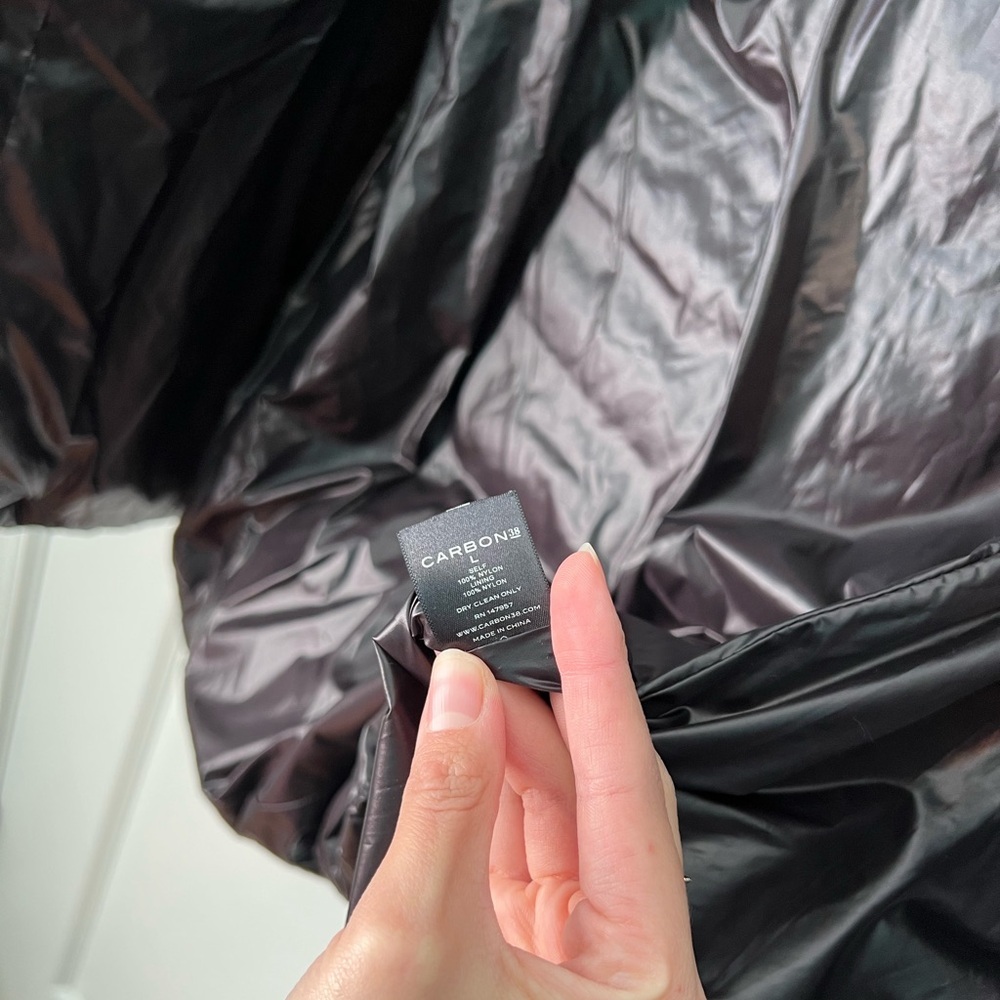 💌 Carbon 38 Puffer Jacket Quilted Black Size: Large - Picture 3 of 8
